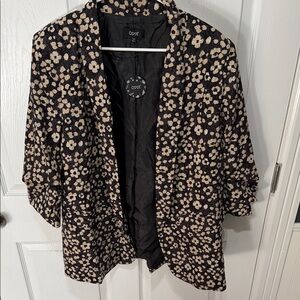Oppt Black Floral Women's Blazer